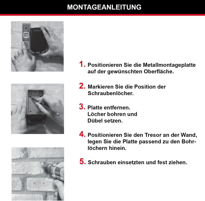 Master Lock Schlüsseltresor mit beleuchteten Zahlenrädern, Wandhalterung, Aussen, 12.6 x 7.2 x 5.2 c