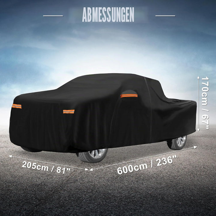 X Autohaux, Autoabdeckung für Dodge Ram Crew Cab aus 210D-PU für den Aussenbereich – vollständige Au