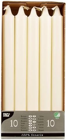 PAPSTAR 120 Kronkerzen Ø 2,2 cm 24 cm weiss aus 100% Stearin (15259)