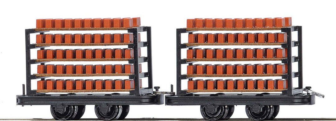 Busch Environnement – BUE12203 – Modellbau Ferroviaire – 2 Wagen für den Transport von Bausteinen