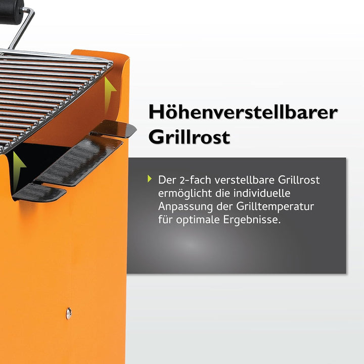 tepro Holzkohlegrill Chill&Grill Cube orange, Grillfläche: ca. 31,5 x 31,5 cm, Orange