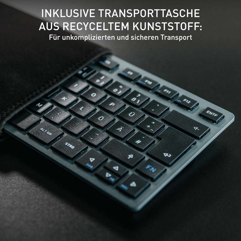 CHERRY KW 7100 Mini BT, Kompakte Multi-Device-Tastatur mit 3 Bluetooth-Kanälen, US-Internationales L