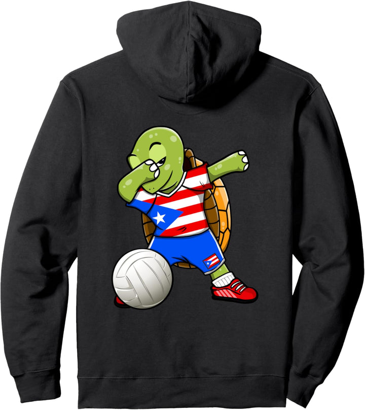 Dabbing Turtle Puerto Rico Volleyball Fans Trikot Sport Flagge Pullover Hoodie