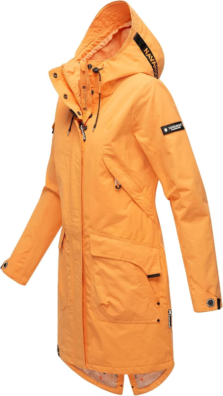 Navahoo Damen Übergangsjacke leichte Jacke mit Kapuze Pfefferschote XS-3XL XS Apricot Sorbet, XS Apr