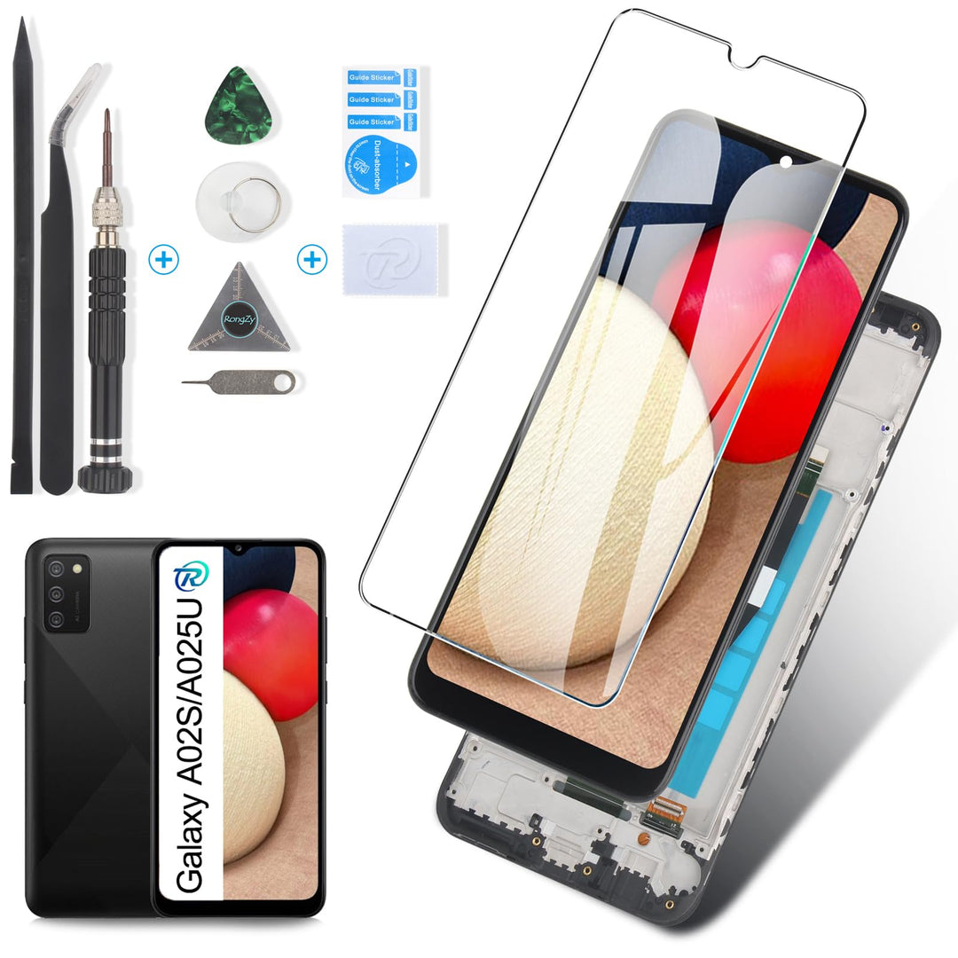 RongZy Kompatibel mit Samsung Galaxy A02S/A025U/A025A Ersatz Bildschirm LCD Display und Touchscreen-