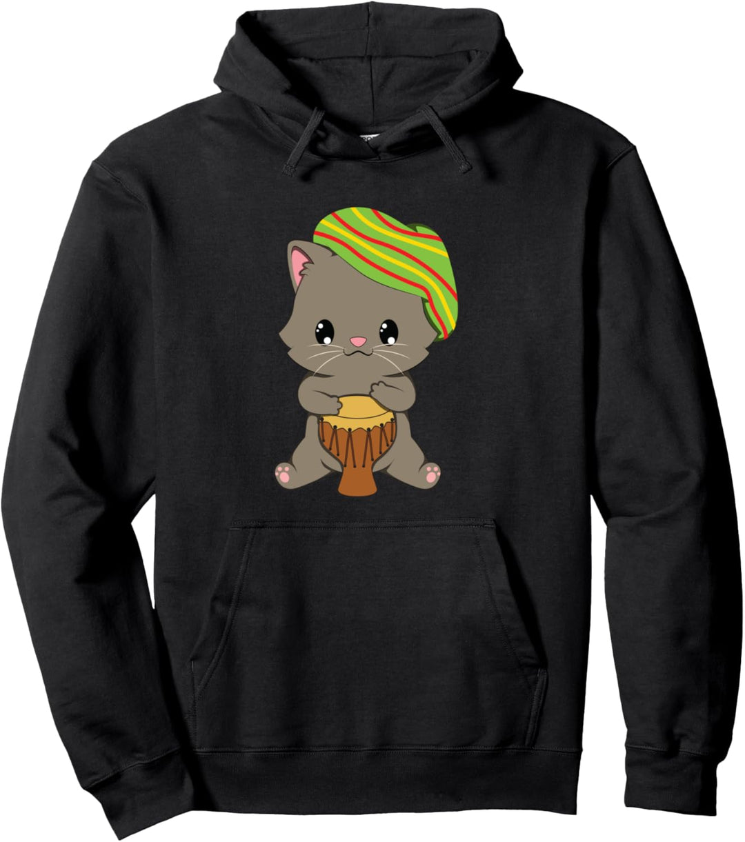 Niedliche Kawaii Rasta Reggae Katze Pullover Hoodie