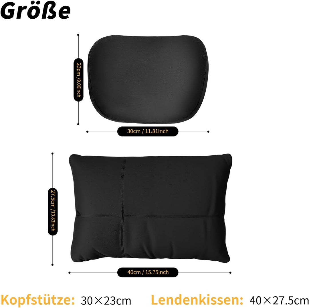 Kwak's Set de Almohada para Reposacabezas y Soporte Lumbar – Almohada Cervical Con Ajuste de Altura