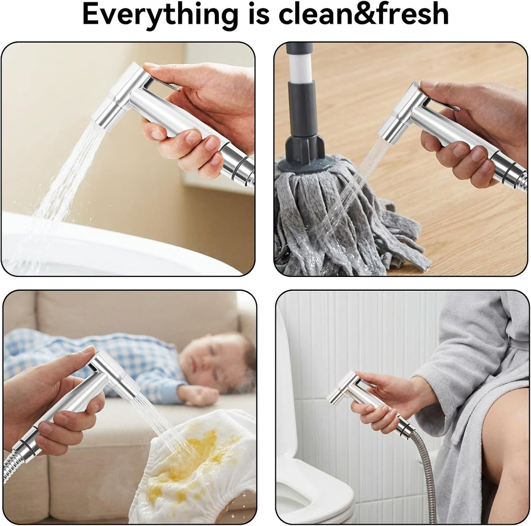 Bidet Handbrause, Hand Gehalten Sprayer Bidet Toilette mit 59-Zoll-Schlauch und Halterung Halter Inc
