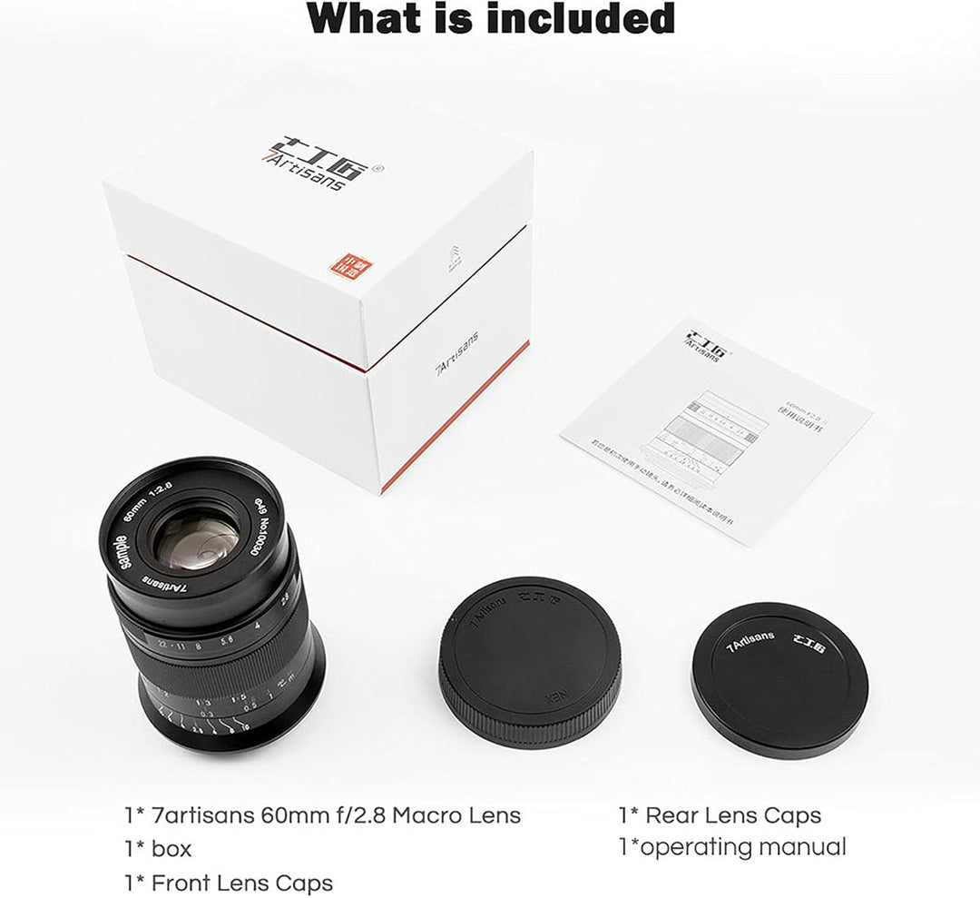 7artisans 60mm F2.8 II APS-C Format Makro-Objektiv, Kompatibel mit Sony E-Mount-Kameras Kameras Sony