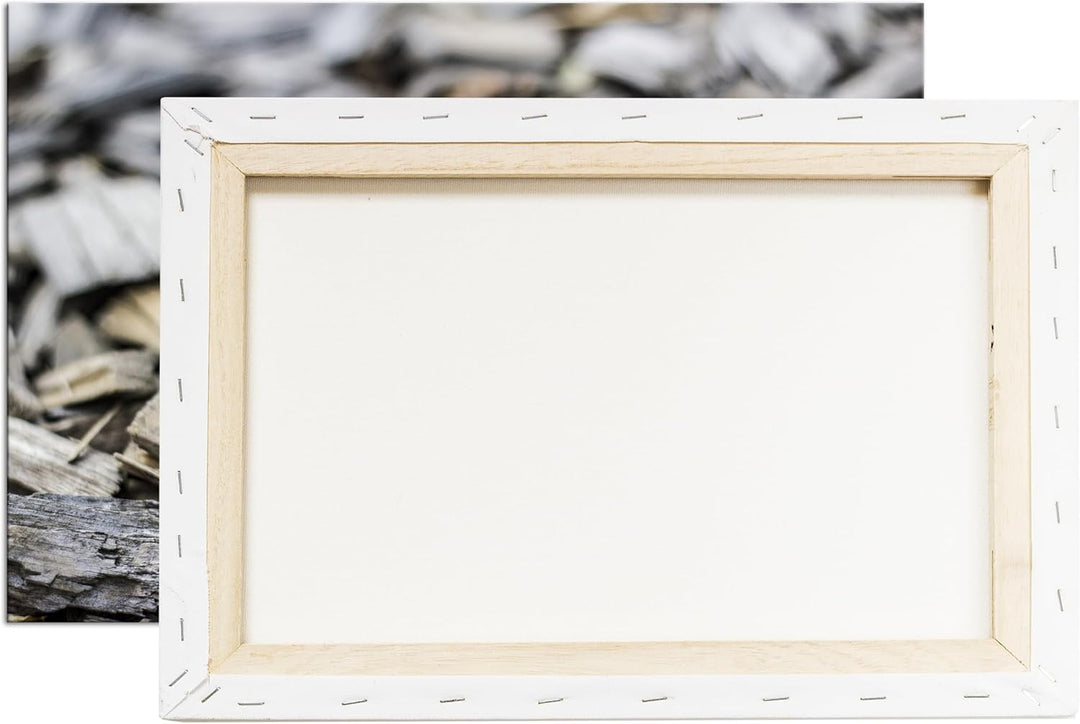 deyoli gelbe Blume auf Holz im Format: 80x60 als Leinwandbild, Motiv fertig gerahmt auf Echtholzrahm