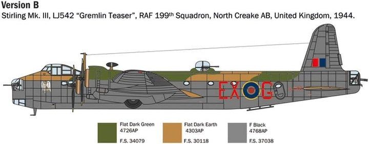 Italeri 1462 1:72 British Stirling Mk. III - Modellbau, Bausatz, Standmodellbau, Basteln, Hobby, Kle