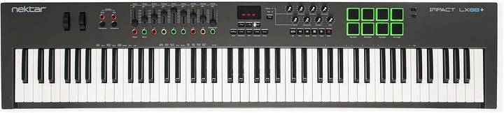 Nektar Impact LX88 + USB MIDI Keyboard Controller with DAW Integration & M-Audio SP-2 - Universal Su