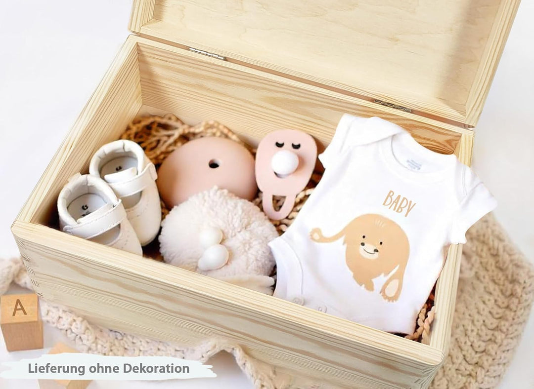 Little Deco Personalisierte Erinnerungsbox Baby Dschungel Löwe Holzkiste | L - 40 x 30 x 22 cm | Ges