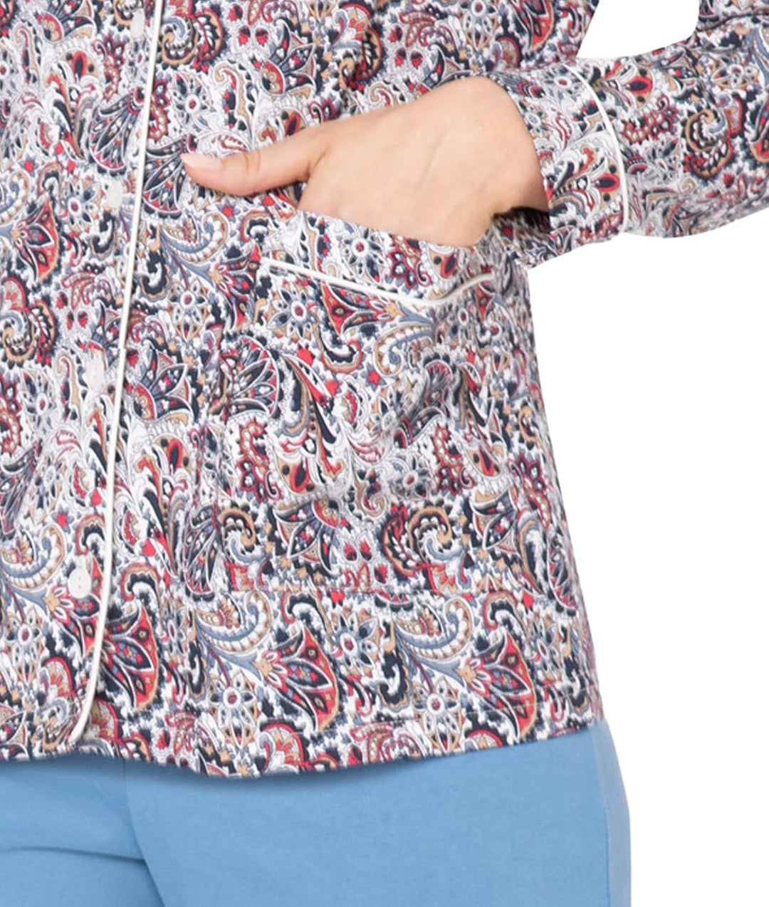 e.Femme Damen Schlafanzug Judy 2267 oder 2274 aus 100% Baumwolle 38 Marine/Blau, 38 Marine/Blau