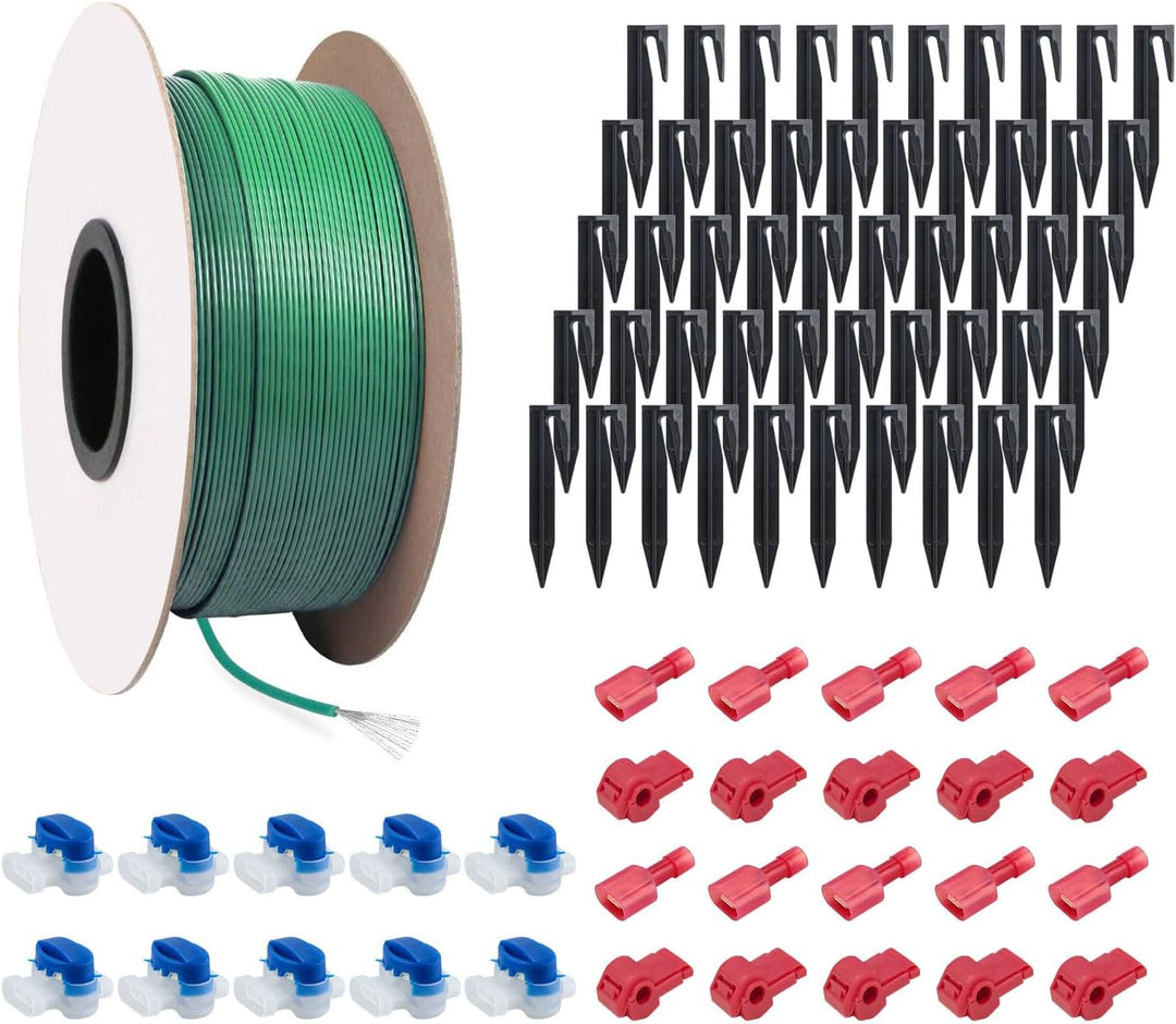 100m Universal Begrenzungskabel für Mähroboter + 50 Erdnägel + 10 Kabelverbinder + 10 Anschlussklemm