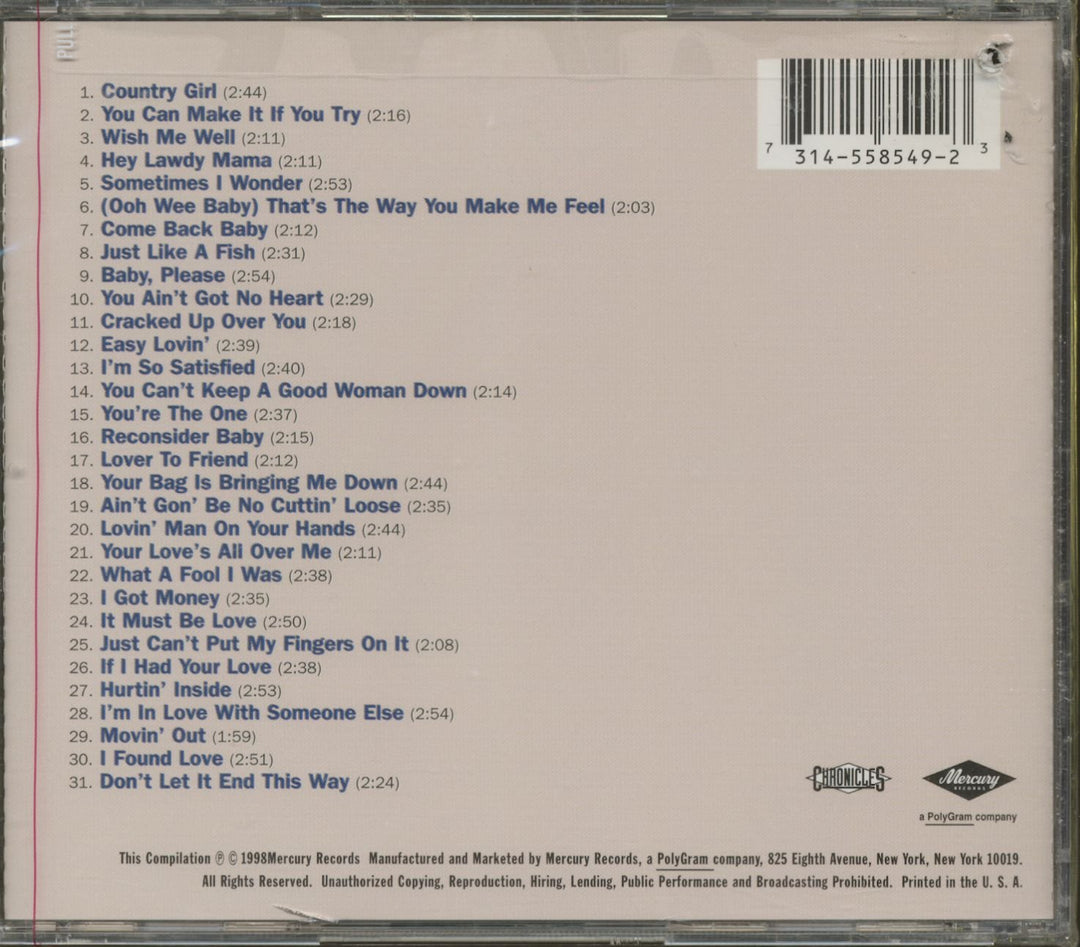 I'M So Satisfied, Audio-CD