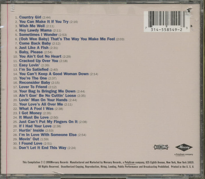 I'M So Satisfied, Audio-CD