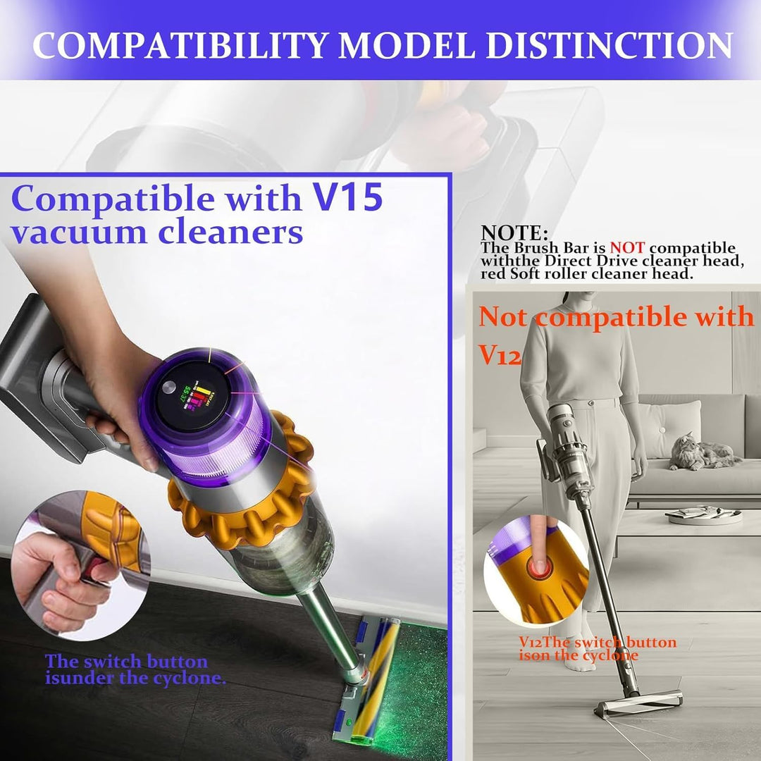 Bürstenwalze für Dyson V15 Detect Slim Absolute Total Clean Extra Staubsauger Rolle Ersatzteile, Sof