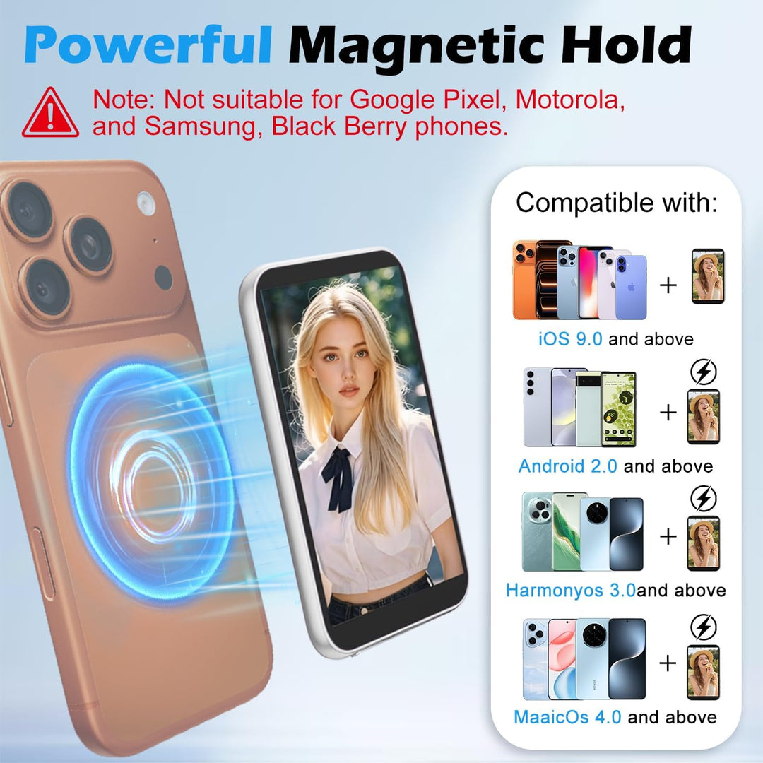Handy Selfie Monitor für iPhone & Android – 4K Selfie Monitor iPhone mit 3,97" Bildschirm, Bluetooth