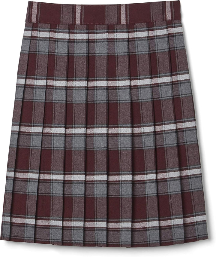 French Toast Little Girls' Pleated Skirt, Burgundy Plaid, 5