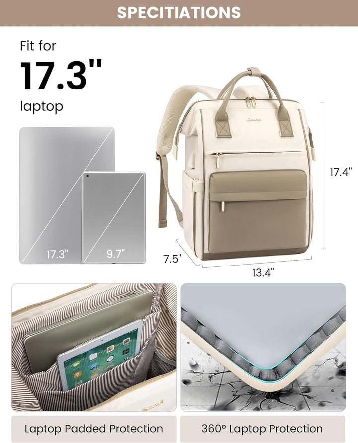 LOVEVOOK Rucksack Damen 15,6 Zoll Laptop Schulrucksack Mädchen Teenager mit USB Ladeanschluss & Lapt