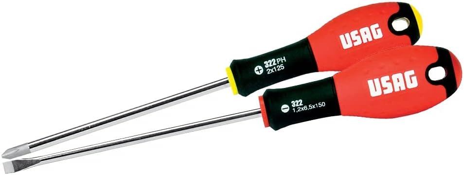 USAG U03220255 - 322 SH10 - Schraubendreher-Satz 10-teilig für Schlitzschrauben, PHILLIPS®-Kreuzschl
