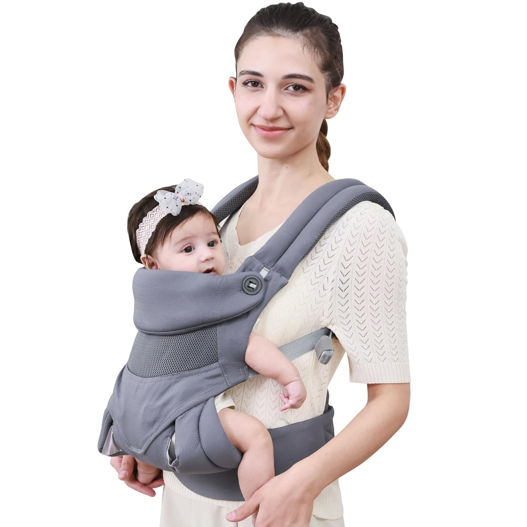 Babytrage für Neugeborene ab Geburt, Weich Atmungsaktiv Babytrage mit verstellbarem Hüftgurt Schulte