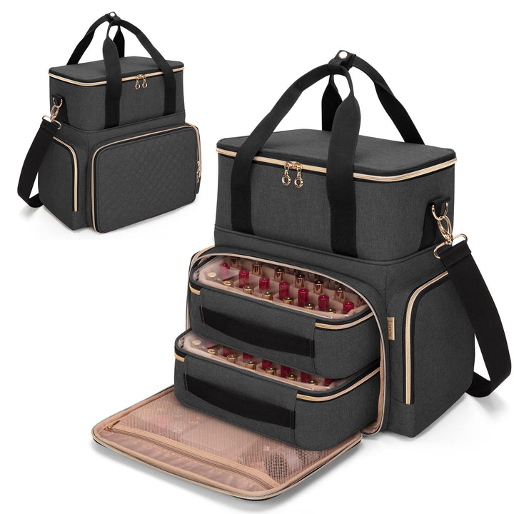 Luxja Nagellack Tasche, Nagellack Aufbewahrung Tasche für 70 Flaschen Nagellack und Nagellampe, Nage