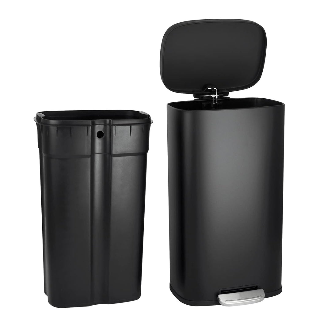 SVITA TQ30 Mülleimer Treteimer Abfalleimer 30L Inneneimer rund Kücheneimer 30L (Schwarz), Schwarz