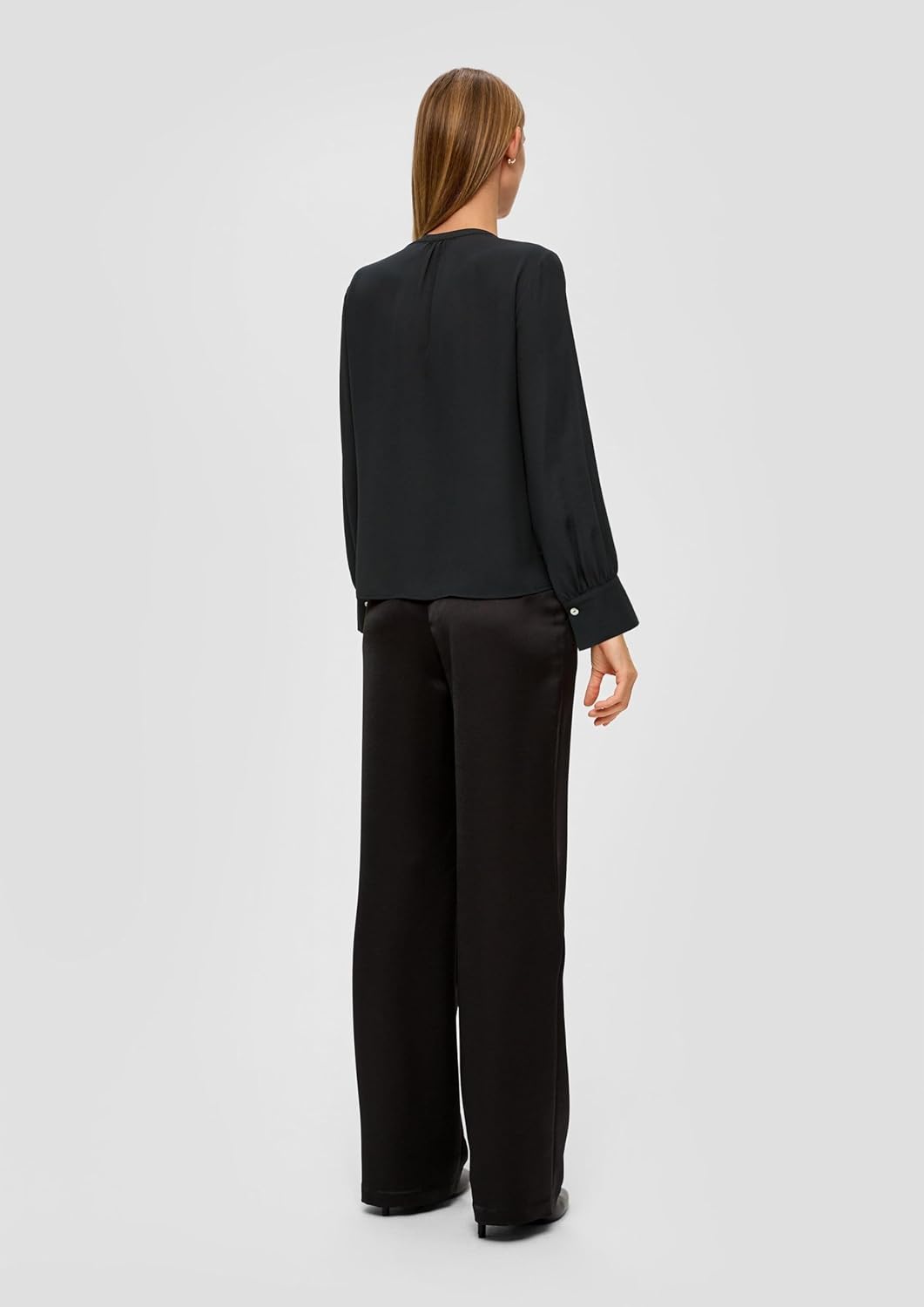 s.Oliver BLACK LABEL Damen Bluse mit Rüschen 34 Schwarz, 34 Schwarz