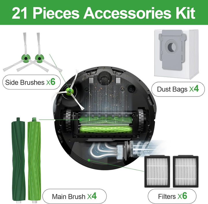 Zubehör für iRobot Roomba i1+ i3+ i4+ i5+ i6+ i7+ i8+ j5+ j6+ j7 j8+ j9+ E5 E6 E7 Zubehörset Ersatzt