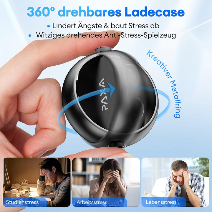 PAXA 2-in-1 Doppel-Set Clip On Kopfhörer Open Ear Kopfhörer Bluetooth 6.0 0ms Verzögerung, 140H Spie