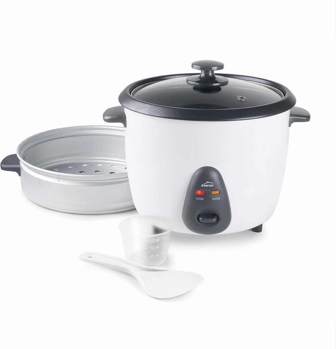 Lacor - 69233 - Elektrischer Reiskocher mit abnehmbarem Inneneimer von 1,8 L, Antihaft 100% ECO und