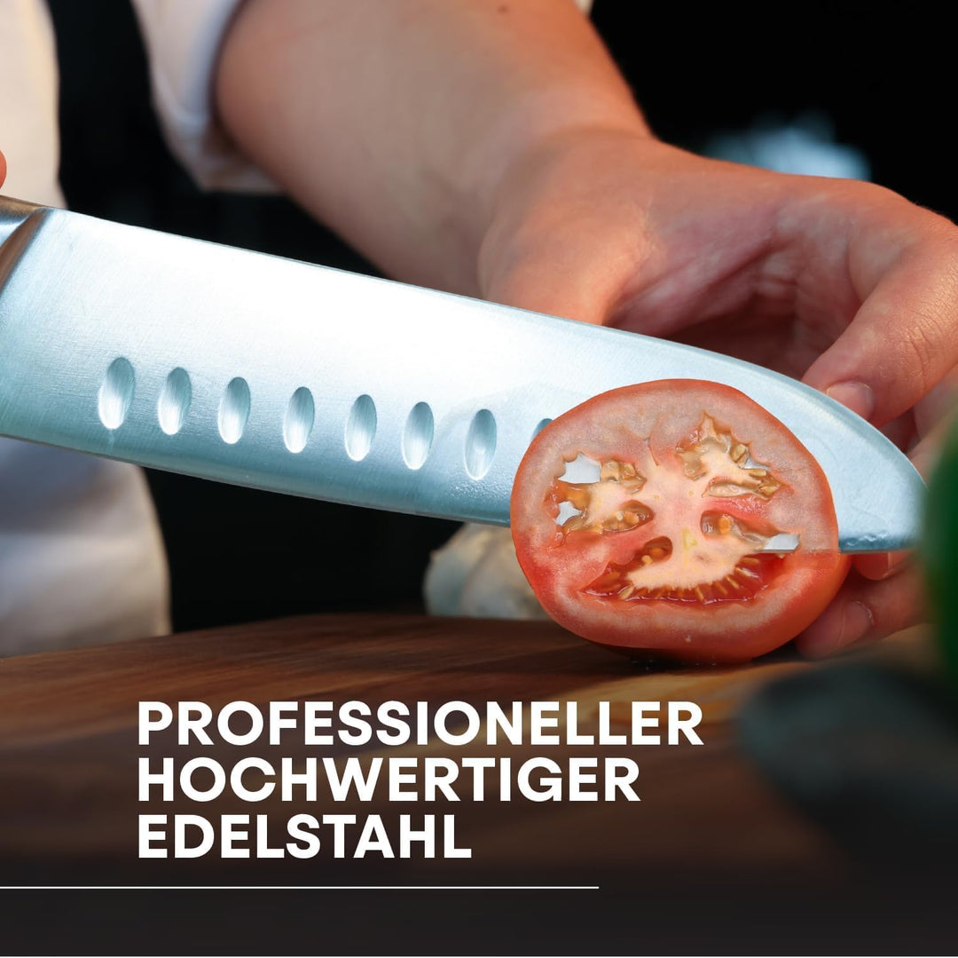 MasterChef Küchenmesser Set mit Kochmesser, Santoku Messer & Schälmesser, Profi Messerset aus Rostfr