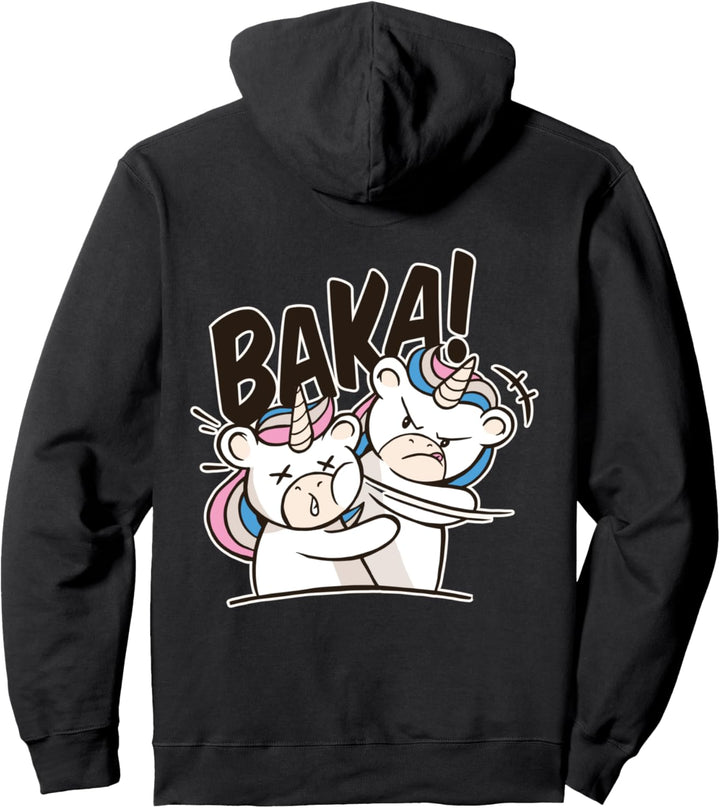 Baka! Idiot! Japanische Anime Einhörner Slap Baka Einhorn Pullover Hoodie