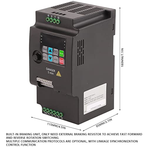 Mini VFD 5,5 kW 380 V Wechselrichter, VFD-Frequenzumrichter, Universal-Motor-Frequenzumrichter, 3-Ph