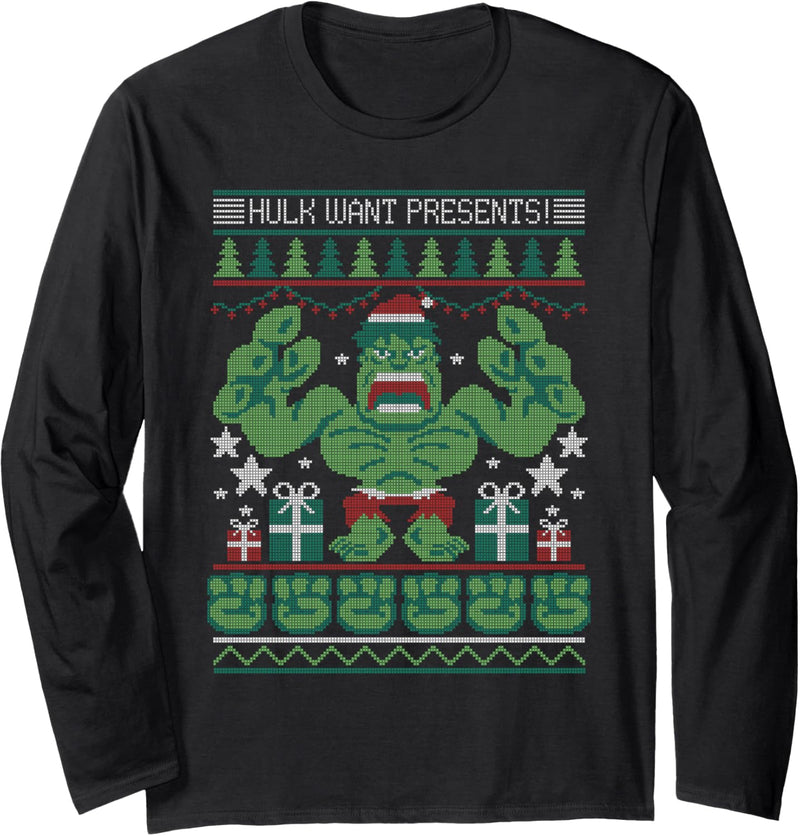 Marvel Hulk Wants Presents Holiday Sweater Langarmshirt