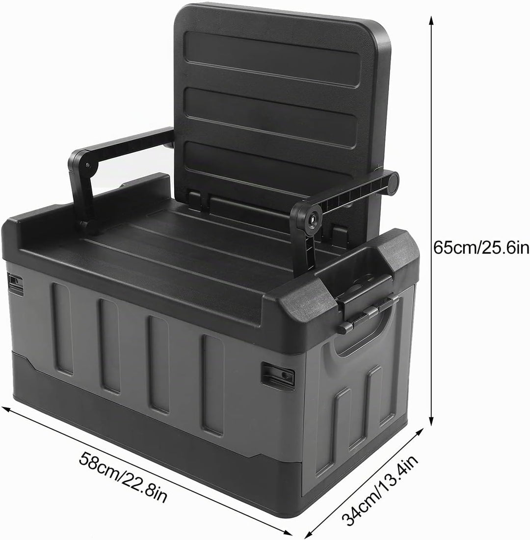 Klappbare Auto-Aufbewahrungsbox 70L, 2-in-1 Kofferraumbox mit Sitzfunktion, Camping-Aufbewahrungsbox