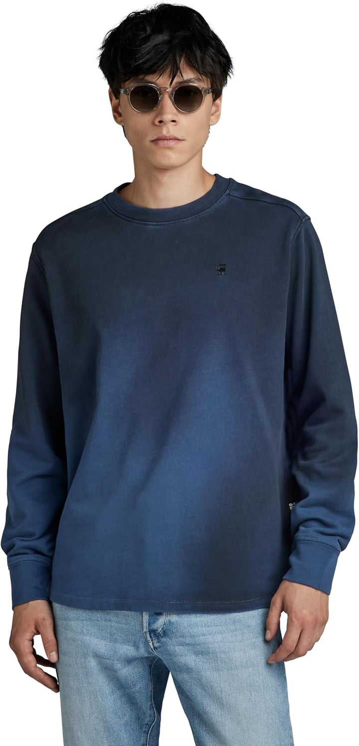 G-Star Herren Lash Sweater M Blau (Rank Blue Sprayed D18231-b782-g205), M Blau (Rank Blue Sprayed D1
