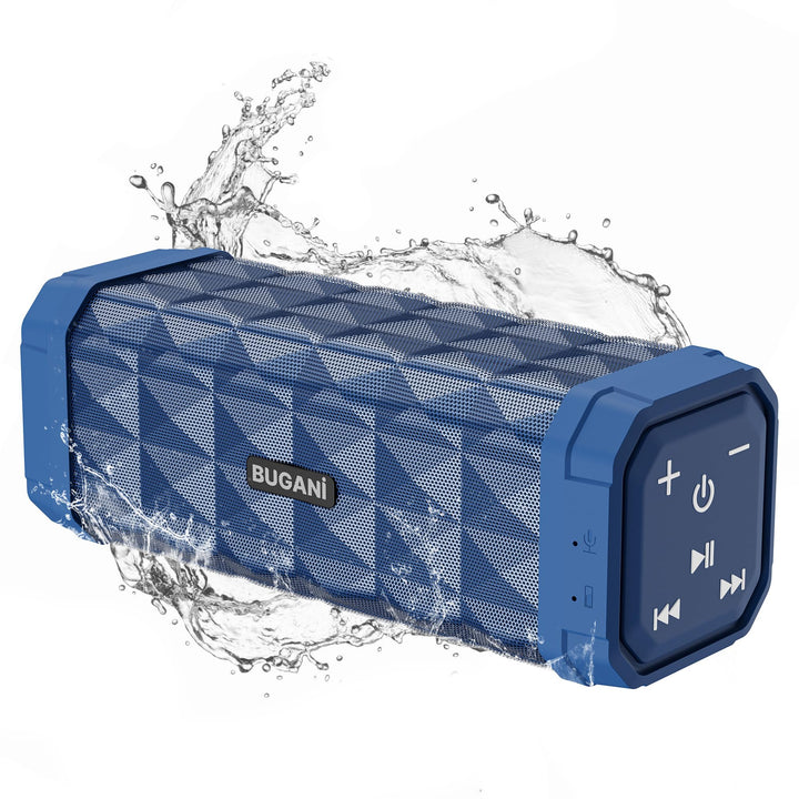 BUGANI Bluetooth Lautsprecher, Musikbox Bluetooth mit 5.4, 24H Stunden Akku, Bass-Treibern, IPX5 Was