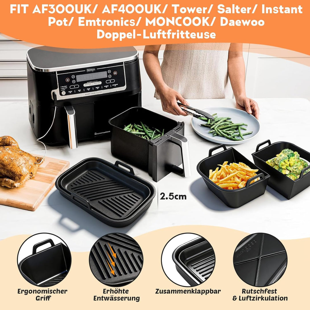 Heissluftfritteuse Zubehör, Airfryer Zubehör für Ninja Foodi Max Dual Zone Heissluftfritteuse AF400E