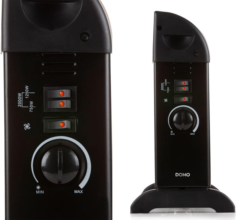 DOMO DO7350CH Konvektor-Heizgerät - Turbo - 3 Positionen - 2000 W - schwarz