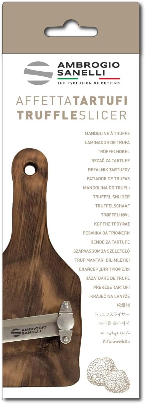 Sanelli Ambrogio 1730.000 Affettatartufi Ovangkol-aus Edelstahl mit glatter Klinge, Holz, Braun, 23.
