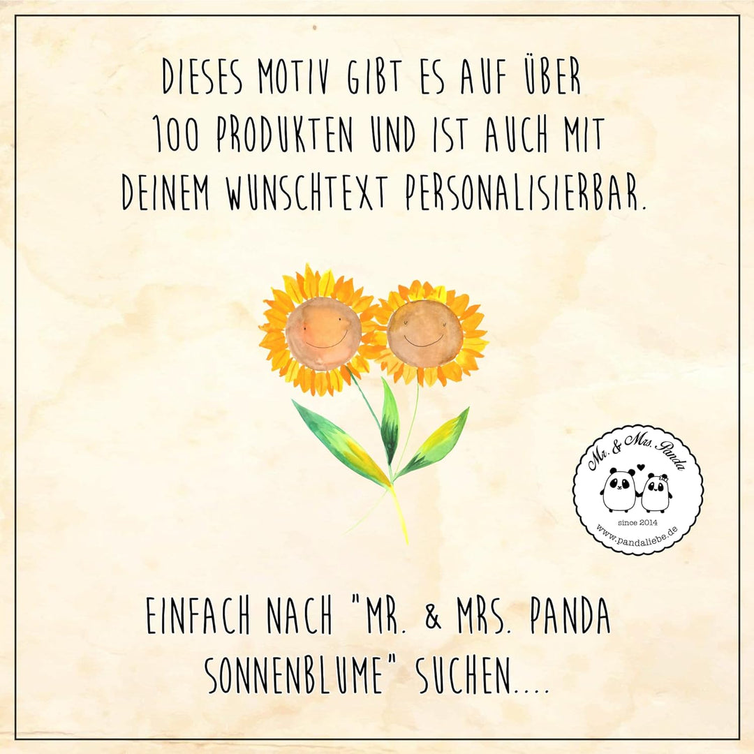 Mr. & Mrs. Panda Serviertablett personalisiert Blume Sonnenblume - Personalisierte Geschenke, selbst
