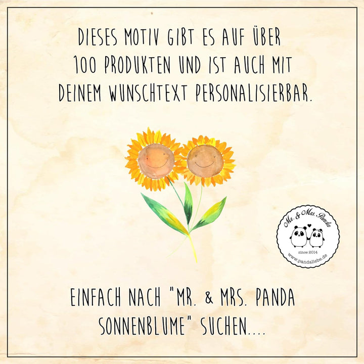 Mr. & Mrs. Panda Serviertablett personalisiert Blume Sonnenblume - Personalisierte Geschenke, selbst