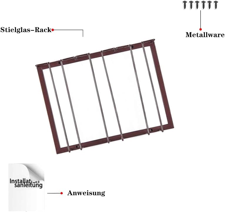 FOMANSH Weinglashalter unter dem Schrank, Gläserhalterung für Weingläser Stielgläser, hängender Wein