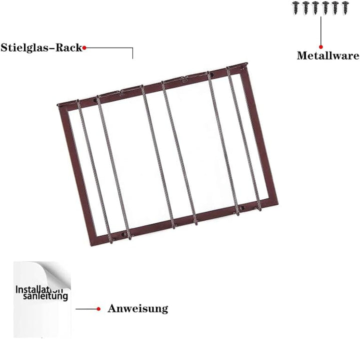 FOMANSH Weinglashalter unter dem Schrank, Gläserhalterung für Weingläser Stielgläser, hängender Wein