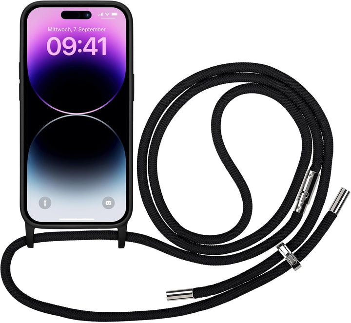 Artwizz HangOn Case kompatibel mit iPhone 14 Pro - Elastische Schutzhülle aus Silikon als Handykette