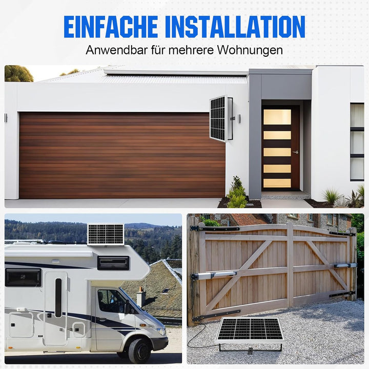 ECO-WORTHY 10W 12V Monokristallines Solarpanel Kit,Solarladegerät für Erhaltungsladung:10W Solarmodu