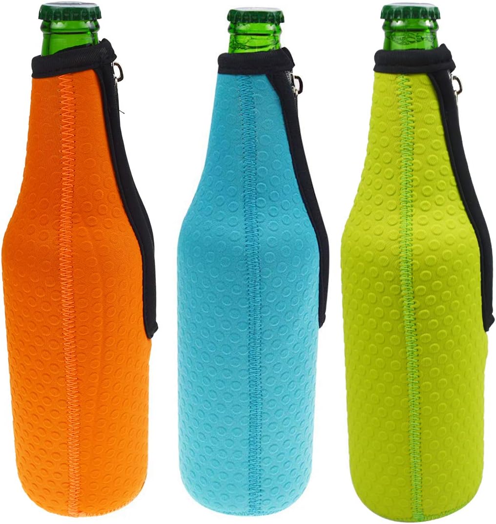 Bier Flaschenkühler, 6 Stück 17,6 Oz (500ml) Neopren Isoliert Reissverschluss Faltbar Bier Flaschen